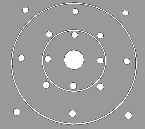 Bed flatness testing models - 100mm, 200mm, and round